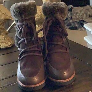 Brown Fur-Lined Winter Boots